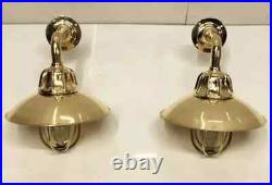 Nautical Vintage Style Passageway Wall Mount Solid Brass Light Fixture 2 Pcs