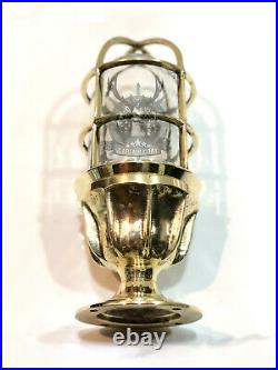 Nautical Vintage Style Post Mounted Bulkhead Light Fixture Solid Brass New
