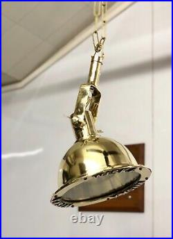 Nautical Wiska Marne Vintage Replica Brass Metal Ceiling Pendant Light Fixture