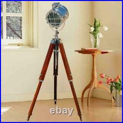 Nautical floor lamp lighting spot/search light LED home decor with wooden tripod