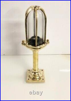 Nautical handmade marine brass bulkhead with antique lamp style light lot of 2