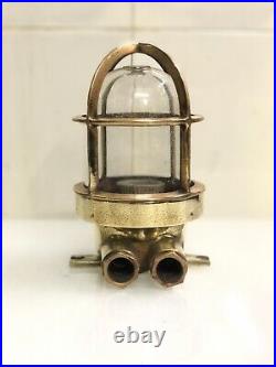 Nautical sale, Old Reclaimed Antique Original Brass Bulkhead Wiska Wall Light