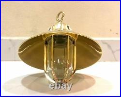 Nautical vintage style brass hanging cargo bulkhead light with shade 1pcs