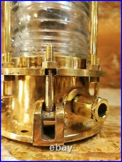 Nelson Electric Vintage Brass Deck Light Industrial Lantern, Table Lamp