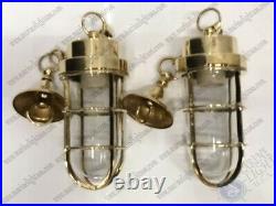 New Vintage Calm Brass Marine Hanging Ship Long Nautical Light with Chain 2 pcs