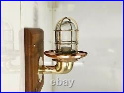 New Vintage Style Nautical Marine Brass Wall Sconce Light with Copper Shade