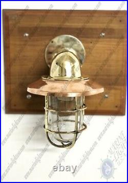 New Vintage Style Nautical Marine Brass Wall Sconce Light with Copper Shade