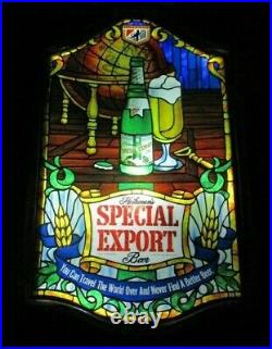 New Vtg 1979 Old Style Special Export Beer Led Bar Light Pub Sign Nautical Globe