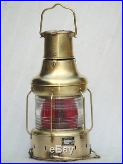 Nos Vintage 1957 All Brass Ships Lantern Class A2 Red Light Oil Kerosene Lamp