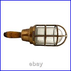 Oceanic Ship Light Fixture Brass Wood Steampunk Vintage Nautical