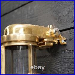 Old Antique Brass Original Marine Ship Vintage Swan Wall Nautical Light Fixture