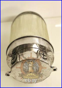 Old Original Nautical Industrial Vintage Ceiling Bulkhead Light Glass Lot Of 2