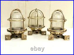 Old Salvage Ship Antique Brass Nautical Style Indoor Outdoor Wall Sconce Light
