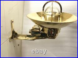 Old Vintage Marine Passage Way Bulkhead Wall Mount Brass Light With Shade