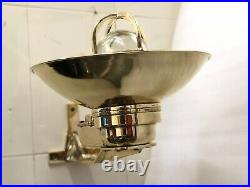 Old Vintage Marine Passage Way Bulkhead Wall Mount Brass Light With Shade