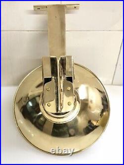 Old Vintage Marine Passage Way Bulkhead Wall Mount Brass Light With Shade