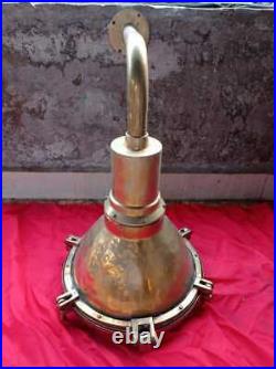 Old Vintage Nautical Marine Copper Ship Salvage Hanging Cargo Spot Light