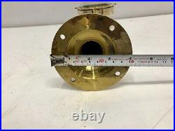 Old Vintage Original Brass Wall Mount Nautical Light with Shade & White Glass