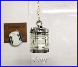 Original Antique Marine Cargo Vintage Nautical Electric Lamp Transparent Glass