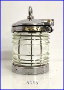 Original Antique Marine Cargo Vintage Nautical Electric Lamp Transparent Glass