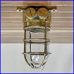 Original Brass Engine Room Ceiling Light