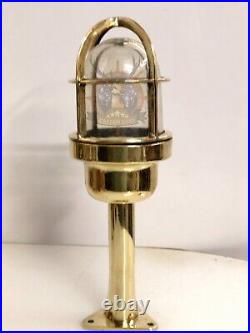 Original Bulkhead Brass Marine Vintage Ceiling Passage Light with Triangle Base