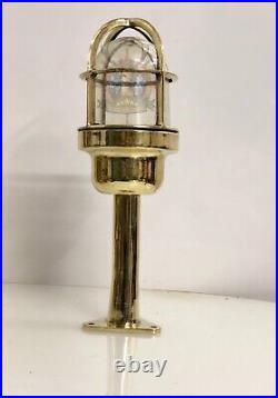 Original Bulkhead Brass Marine Vintage Ceiling Passage Light with Triangle Base