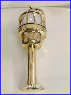 Original Bulkhead Brass Marine Vintage Ceiling Passage Light with Triangle Base