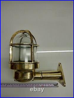 Original Vintage Bulkhead Wall Sconce Light with Triangle Base Cover Shade Lot 2