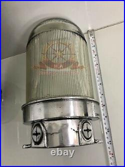 Original Vintage Industrial Ceiling Bulkhead Passageway Light with Glass Lot 2