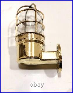 Original Vintage Reclaimed Brass Antique Marine Swan Wall Ship Light Fixture