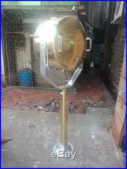 Original vintage nautical ship marine search spot brass light with brass stand