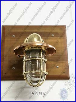 Outdoor Antique Marine Ship Brass Nautical Vintage Swan Light With Copper Shade