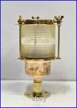 Outdoor Post Mounted Vintage Ship Old Brass Metal Marine Electric Lamp Fixture