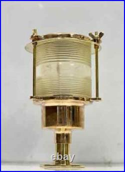 Outdoor Post Mounted Vintage Ship Old Brass Metal Marine Electric Lamp Fixture