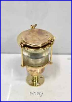 Outdoor Post Mounted Vintage Ship Old Brass Metal Marine Electric Lamp Fixture