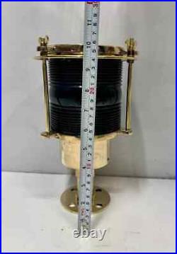 Outdoor Post Mounted Vintage Ship Old Brass Metal Marine Electric Lamp Fixture