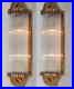 Pair-Art-deco-Vintage-light-Old-Lamp-Wall-Sconces-Fixture-Brass-Glass-Rod-01-ng