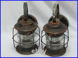 Pair Copper Vintage Nautical Porch Sconce Light Fixture Jelly Jar