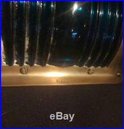 Pair VTG PERKO Large Navigation Brass Boat Side Running Lights Red Blue Glass