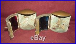 Pair Vintage Antique Nautical Port and Starboard Ships Lights for Bookends