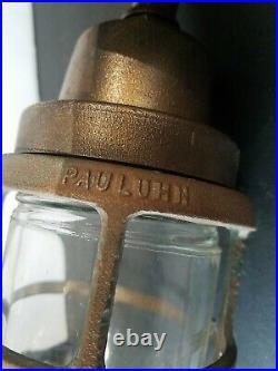 Pauluhn light Fixture with Glass 13 x 4.5 cage 6 x 4.25 glass R&S Co