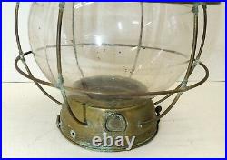 Perkins #8 Antique vtg Marine Lamp PERKO Brass Nautical Lantern Ship Light Oil