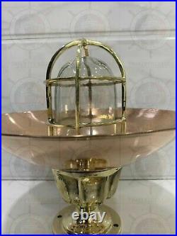 Post Mounted Bulkhead Light Fixture Nautical Model Solid Brass & Copper 2 Piece