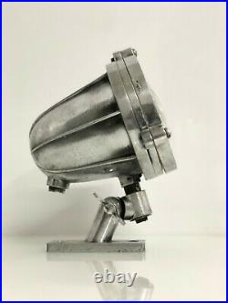 Post Mounted Vintage Aluminum Nautical or Industrial Ship Mini Spot Lamp/Light