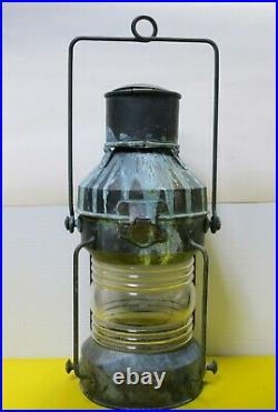 RARE Antique Vintage Ship Bow Light Lantern marine candle steampunk large heavy