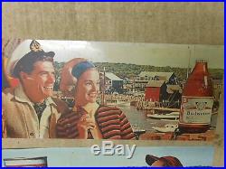 RARE Old Vintage Budweiser Bud Lighted Sign with 3 slides Horse Nautical Bar Decor