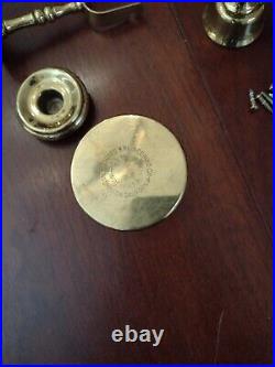 RARE Vintage Antique Solid Brass Gimbal Candle Holder