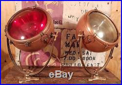 RARE Vintage Copper Spot Light with Brass Yoke GE Novalux -Fully Restored-Complete