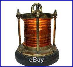 RARE Vintage Orange Converted Electric Lantern Perkins Marine Lamp Boat Light